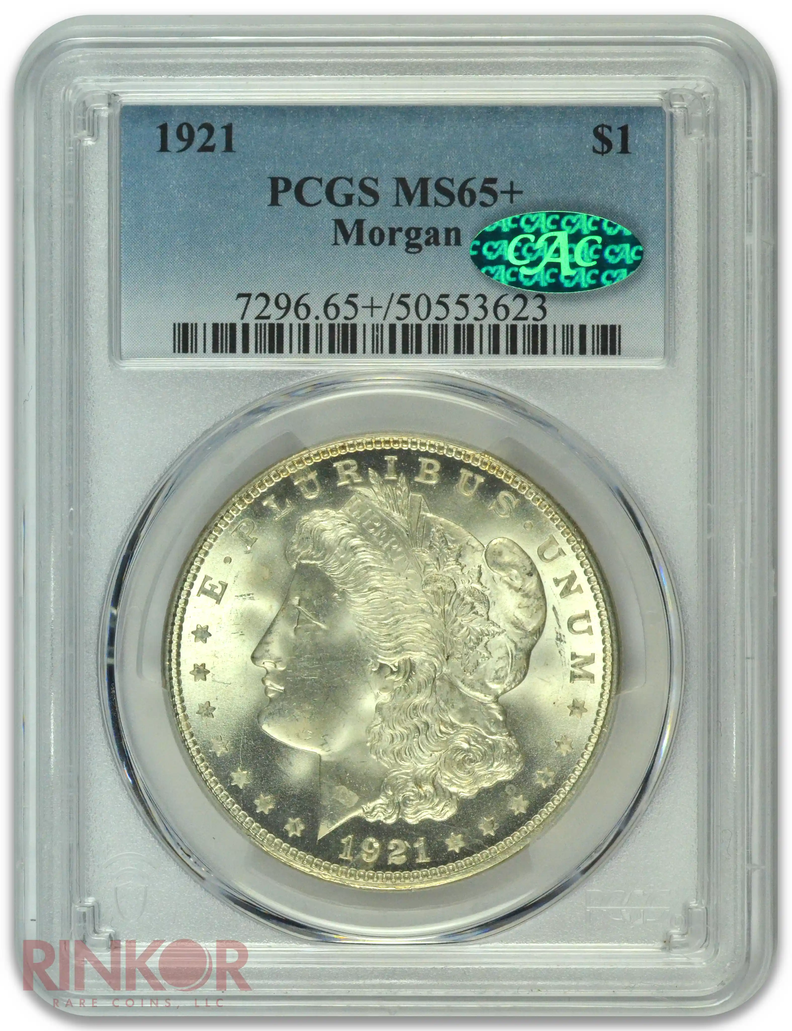 1921 $1 Morgan Dollar PCGS MS 65+ CAC