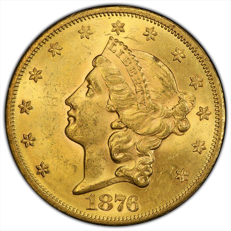 1876-S $20 PCGS MS 63 CAC