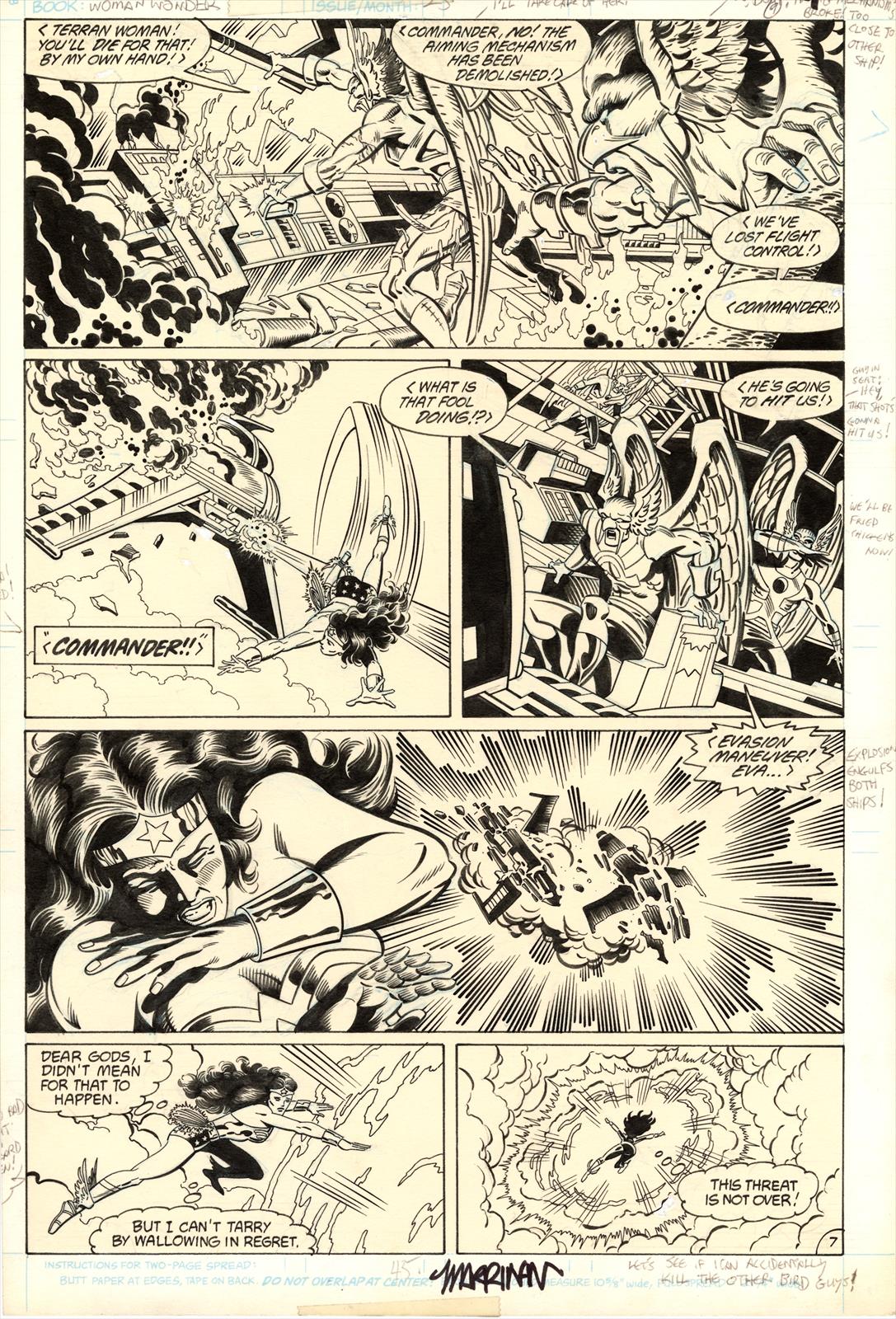 Wonder Woman #25, Page 7 Artist:  Chris Marrinan (Penciller) Media Type: Pen and Ink Art Type: Interior Page 