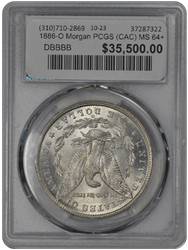 1886-O Morgan PCGS (CAC) MS 64+