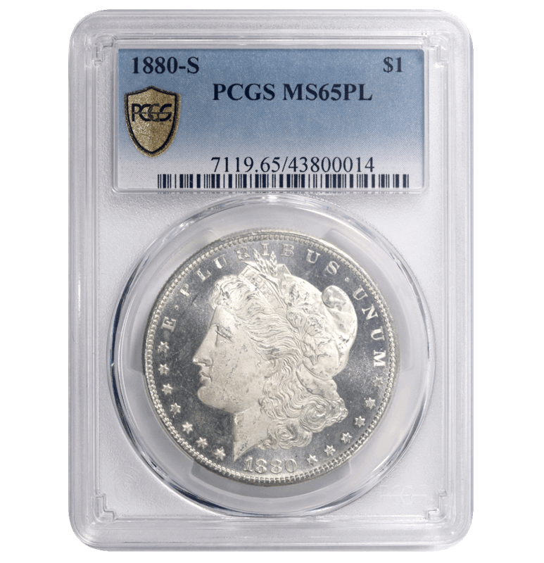 1880-S Morgan Silver Dollar, PCGS PL 65 - Nice Cameo Surfaces