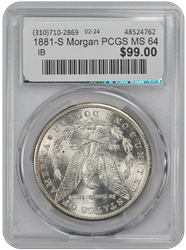 1881-S Morgan PCGS MS 64