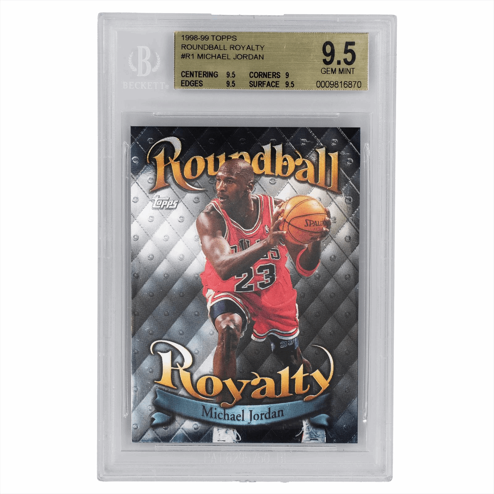 1998-99 TOPPS ROUNDBALL ROYALTY MICHAEL JORDAN #R1 BGS GEM MT 9.5 