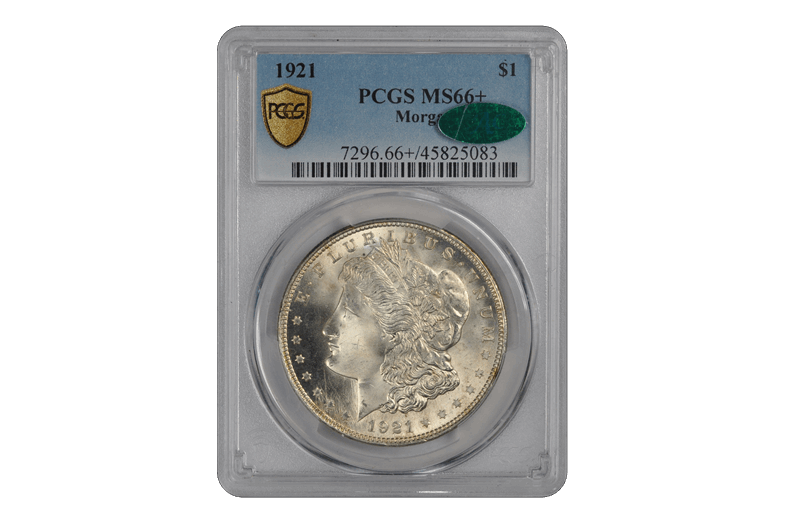 1921 $1 Morgan Dollar PCGS  (CAC) #3447-8 MS66+