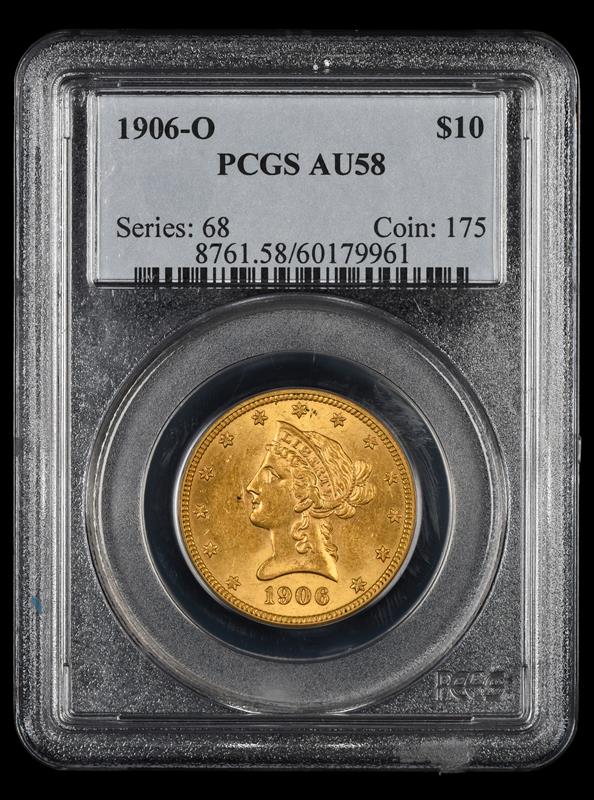 1906 O $10 Gold PCGS AU58