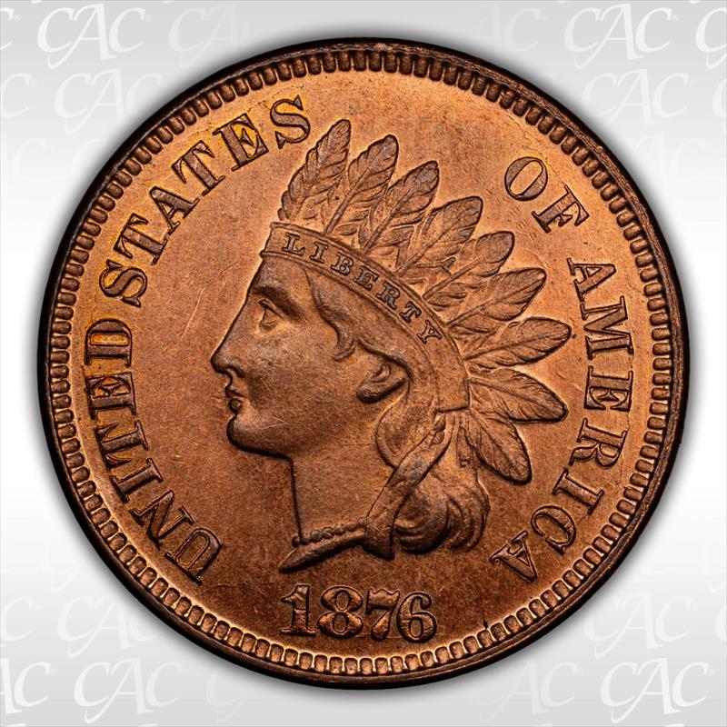 1876 1C CACG MS 64 RD 