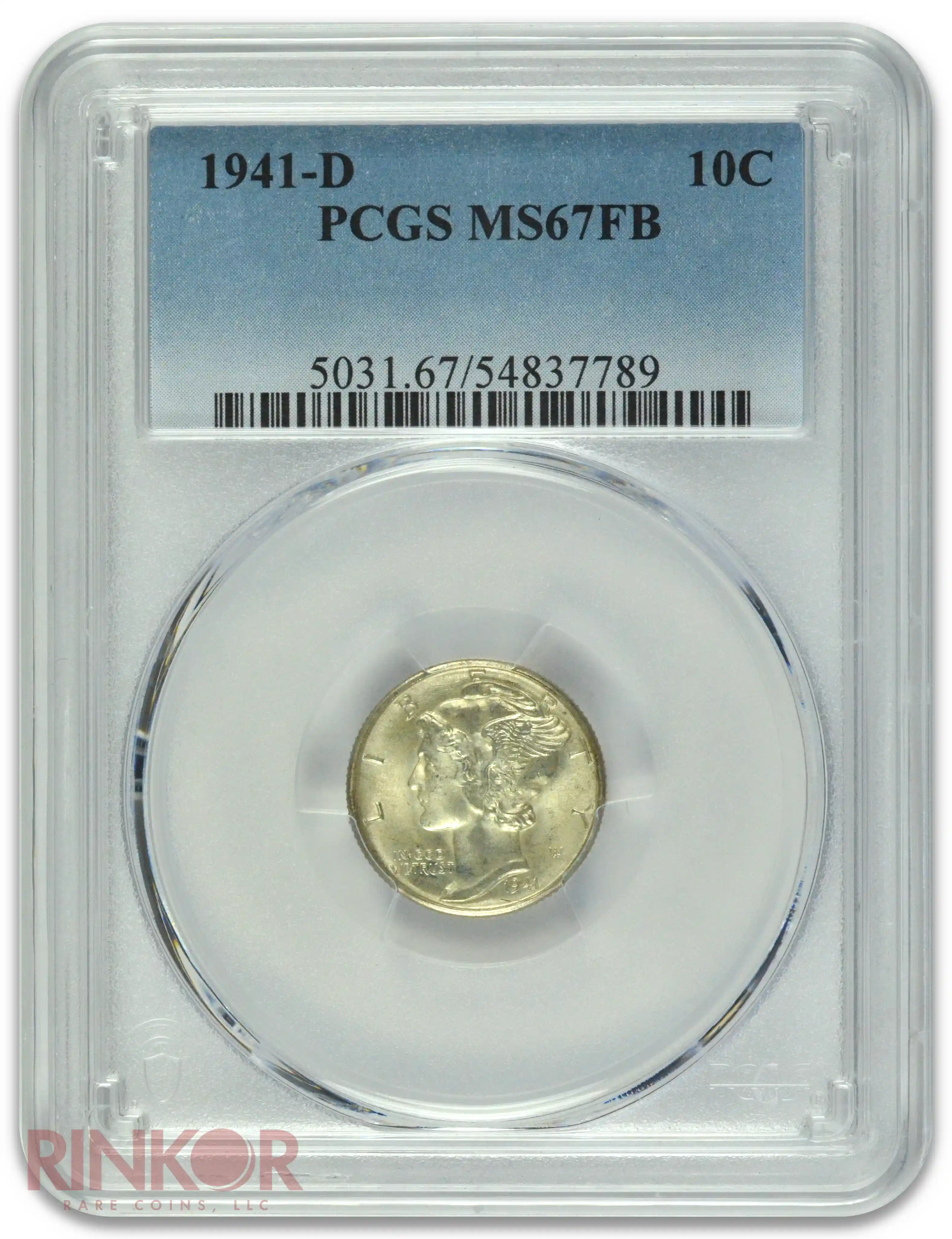 1941-D Mercury Dime PCGS MS 67 FB