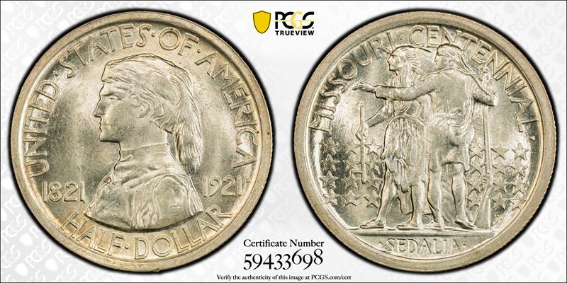 1921 50C Missouri PCGS MS64 CAC 