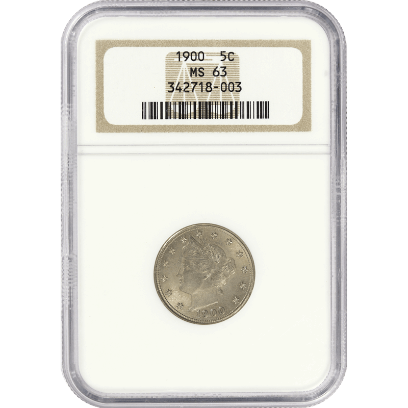 1900 Liberty or V-Nickel 5c, NGC MS 63 