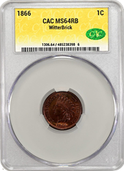 1866 1c RB WitterBrick CAC MS 64