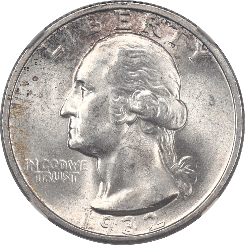 1932-S Washington Quarter 25c NGC MS 61 - Nice Lustrous White Coin