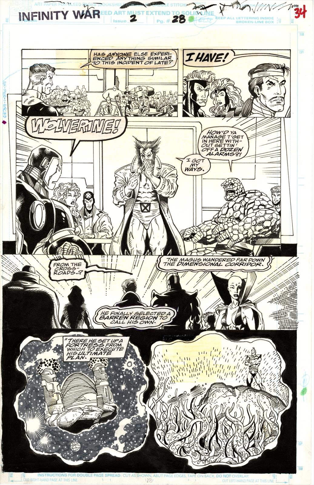 Infinity War #2, Page 28 Artist:  Ron Lim (Penciller) ,  Al  Milgrom (Inker) Media Type: Pen and Ink Art Type: Interior Page 
