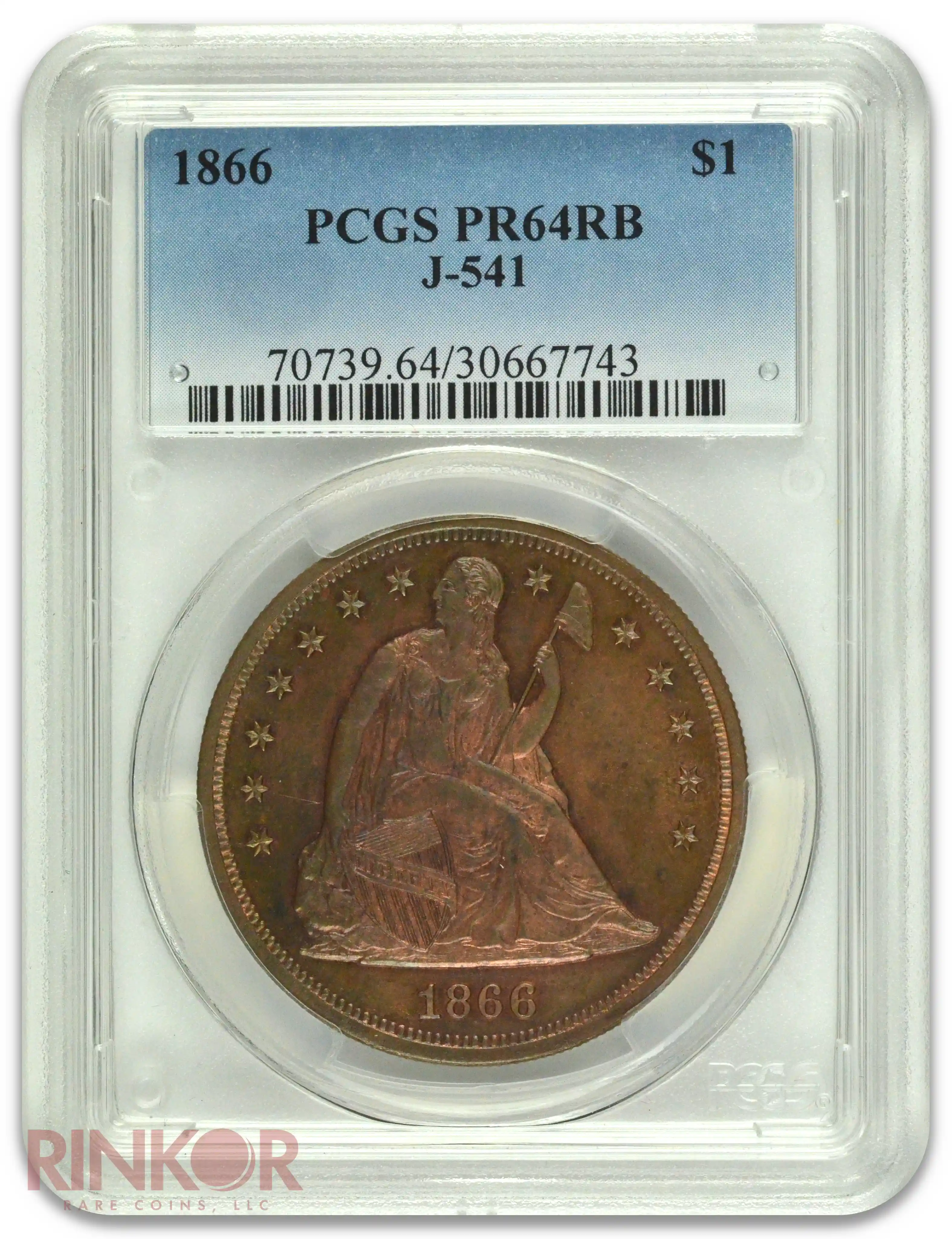 1866 $1 Seated Liberty Pattern J-541 PCGS