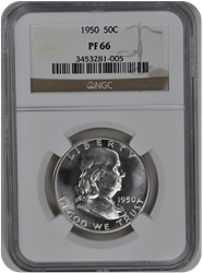 1950 Franklin Half Dollar NGC (99) PF 66