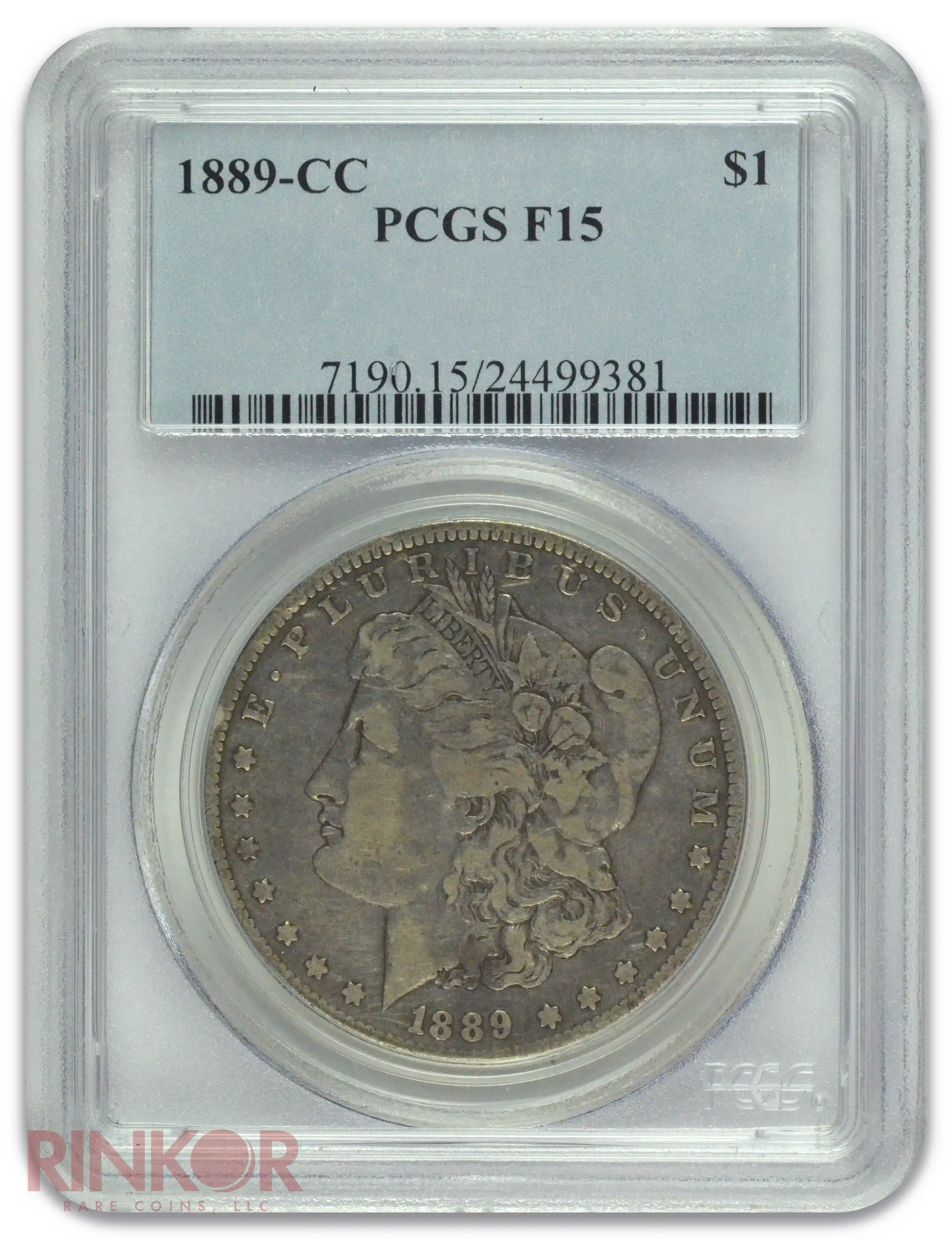 1889-CC $1 Morgan Dollar PCGS F-15