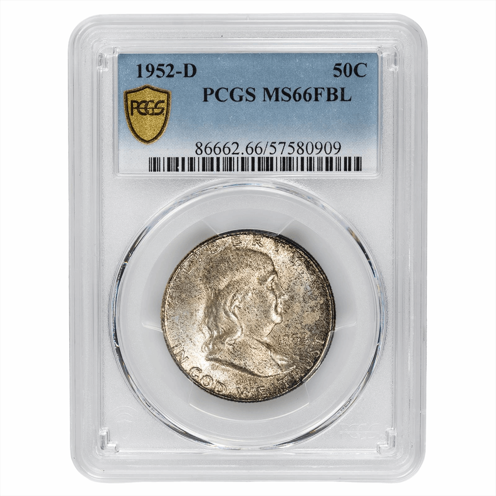 1952-D Franklin Half Dollar 50C PCGS MS 66 FBL