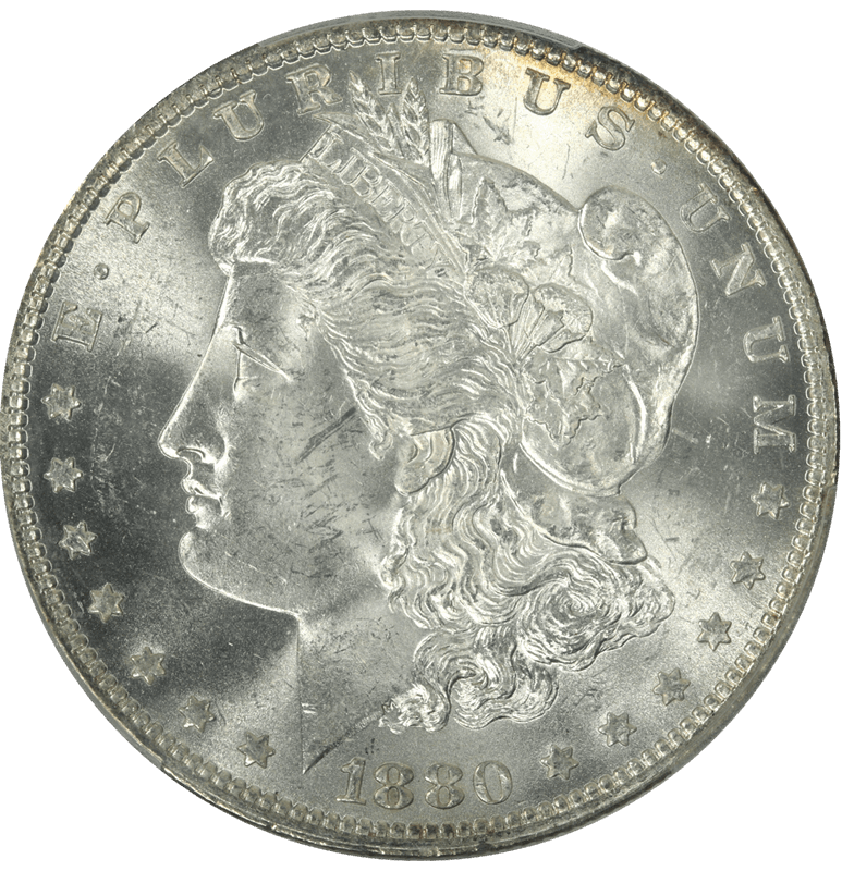 1880-O Morgan Silver Dollar $1 PCGS MS 63 