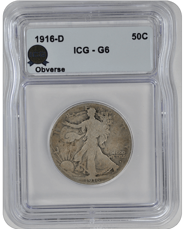 1916-D Walking Liberty ICG G6
