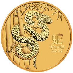 2025 10 OZ PERTH MINT GOLD SNAKE (LUNAR SERIES) 