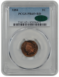 1884 Indian Head PCGS CAC RD 65+