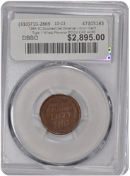 1955 1C Doubled Die Obverse Lincoln Cent - Type 1 Wheat Reverse PCGS CAC AU55