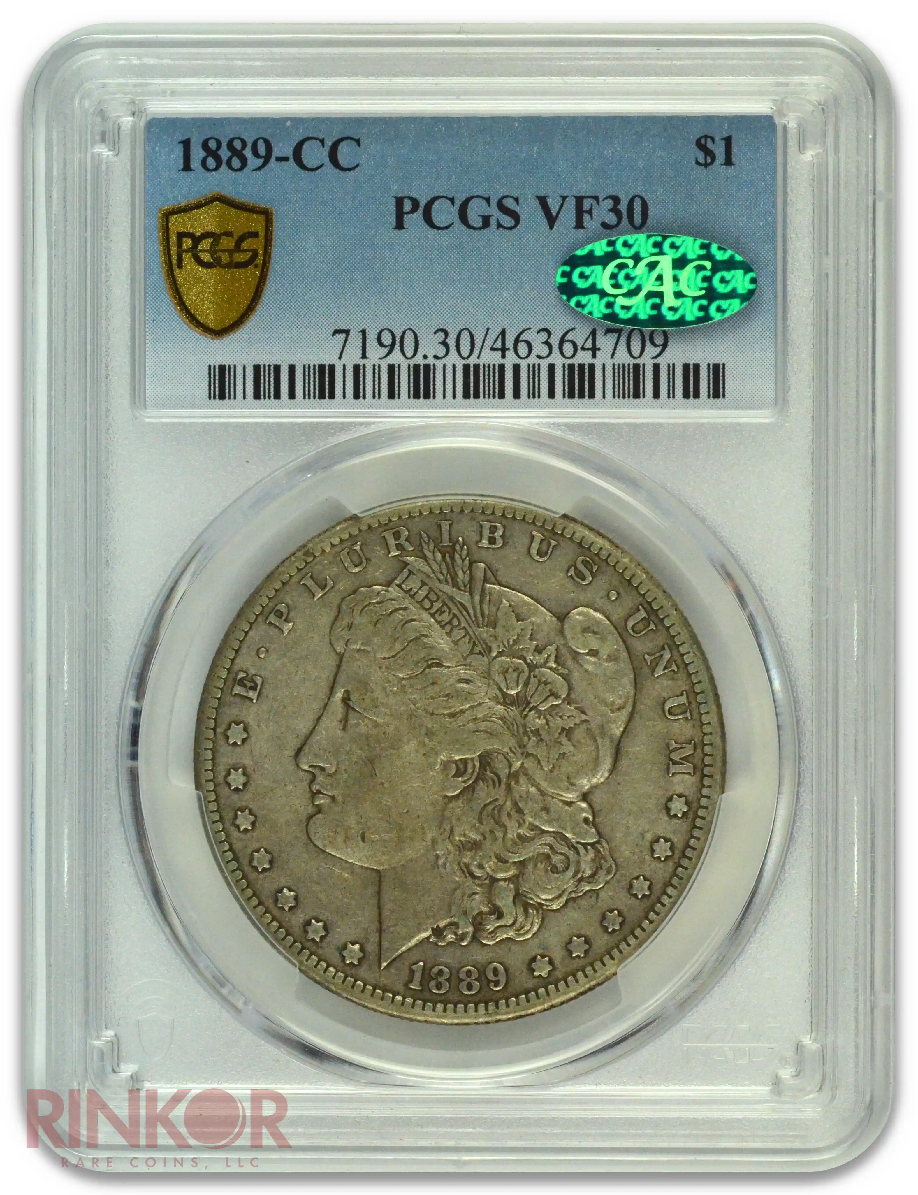1889-CC $1 Morgan Dollar PCGS VF-30 CAC