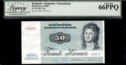 DENMARK DENMARKS NATIONALBANK 50 KRONER 1985 GEM NEW 66PPQ  