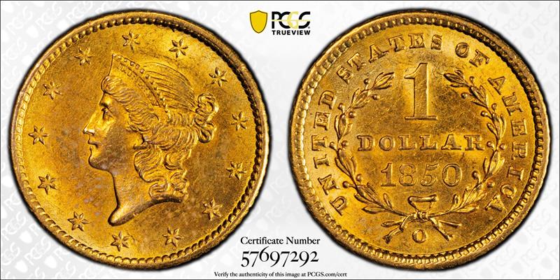 1850-O Liberty Head PCGS MS63