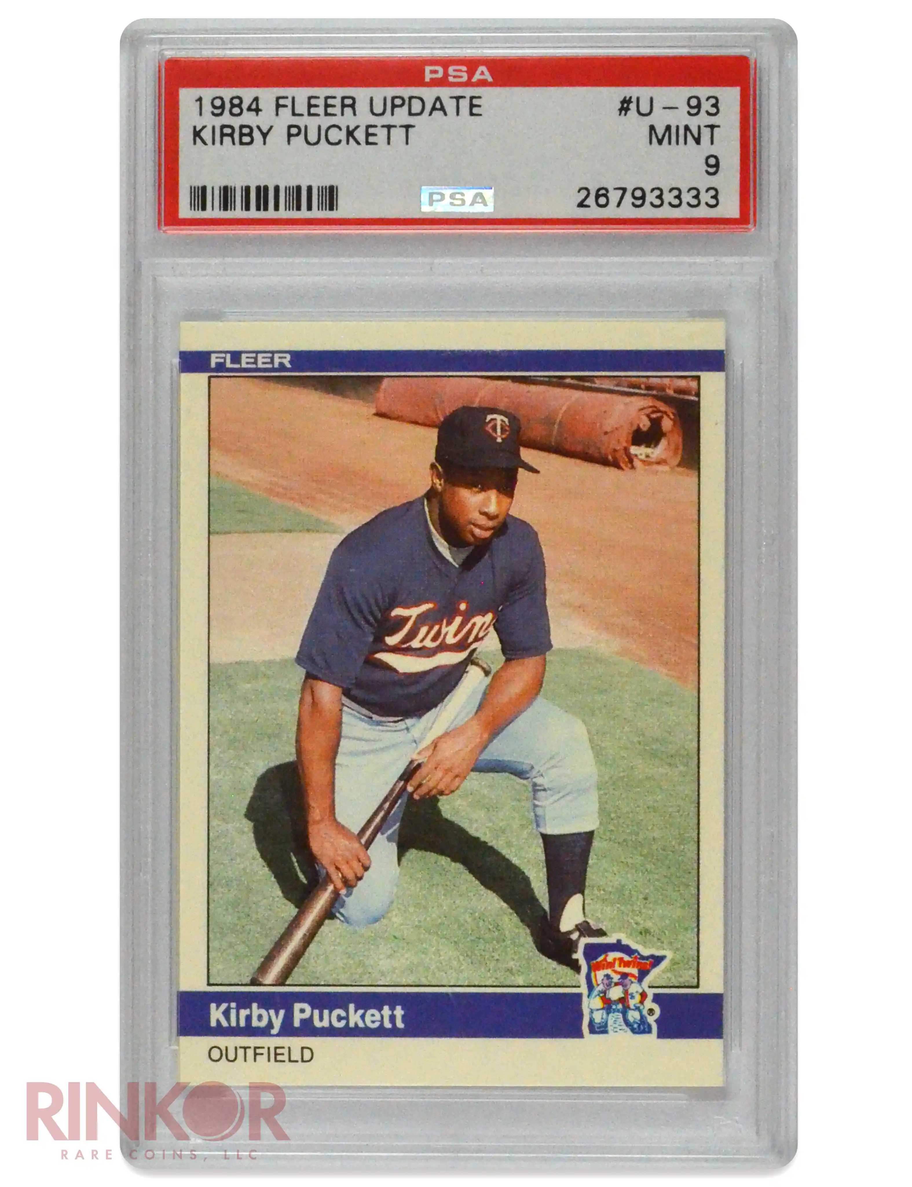 1984 Fleer Update Kirby Puckett PSA MINT 9