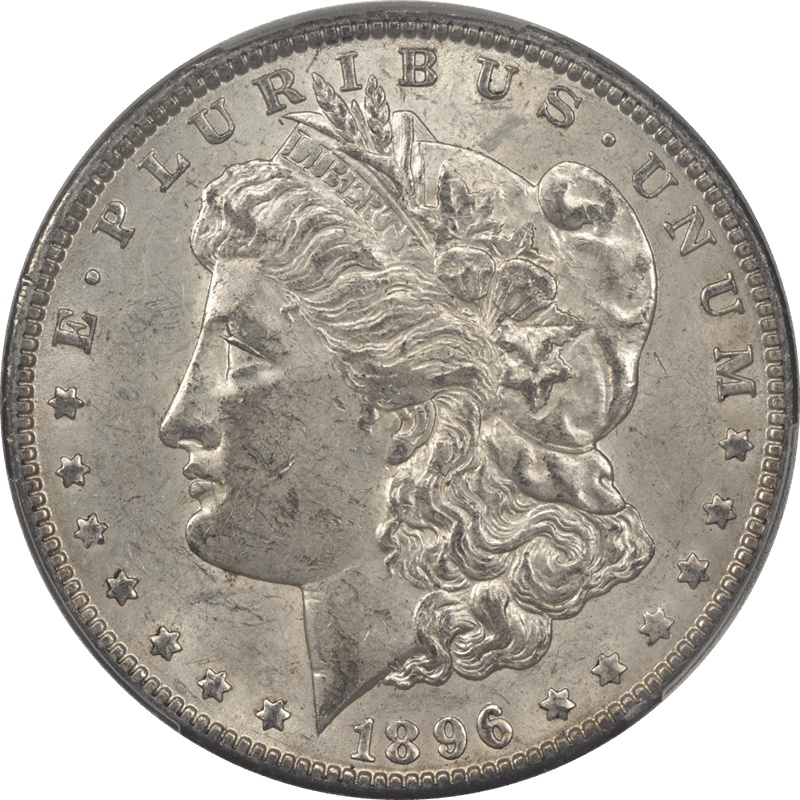 1896-O Morgan Silver Dollar $1 PCGS AU58 - Nice Original Light Tone Coin