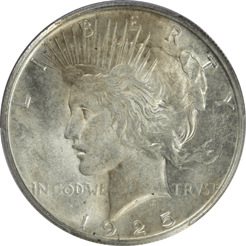 1925-S Peace Silver Dollar $1 PCGS AU 58