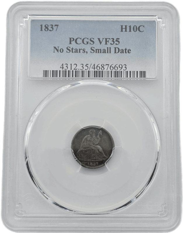 1837 Small Date Seated Liberty PCGS VF35 NO STARS 