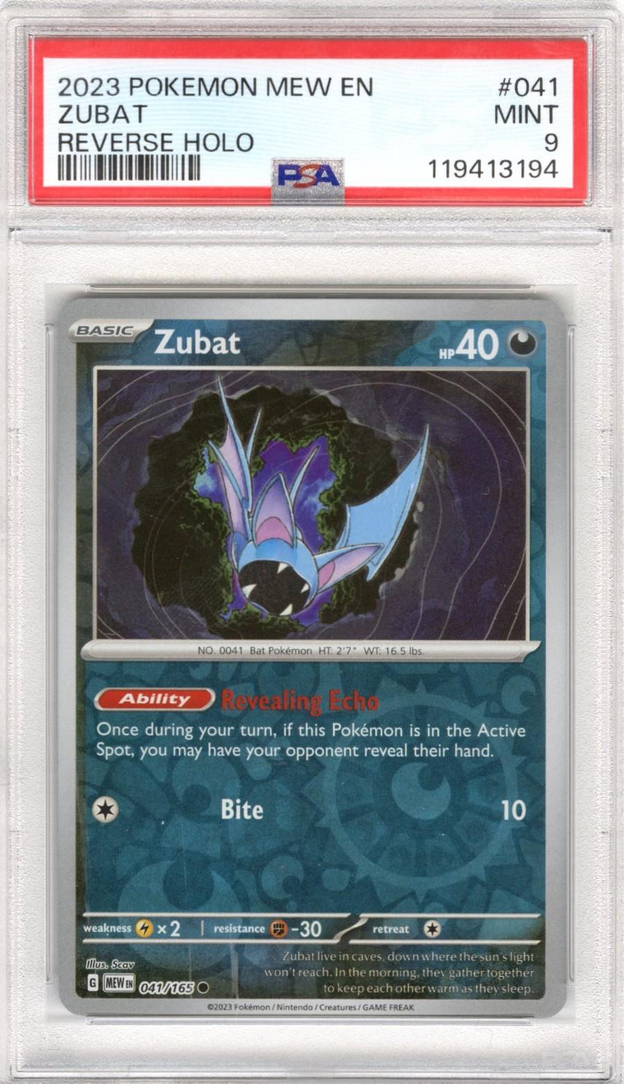 2023 Pokemon Mew En Zubat Reverse Holo #041 PSA Mint 9 