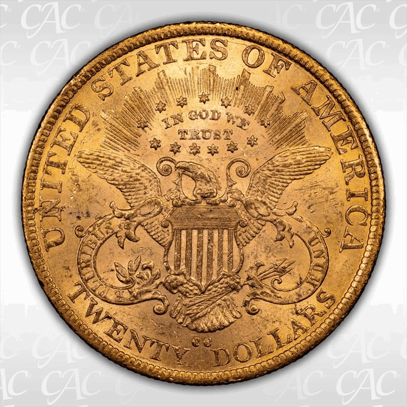 1890-CC $20 CACG MS 60+
