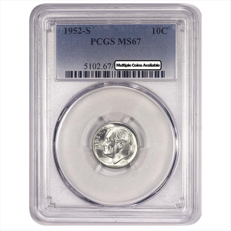 1952-S Roosevelt Dime PCGS  MS67 -Multiple Coins Available-