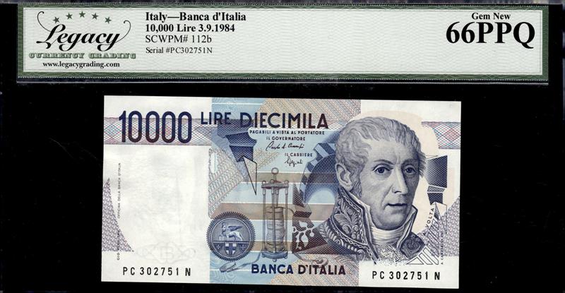 ITALY BANCA DITALIA 10000 LIRE 3.9.1984 GEM NEW 66PPQ  