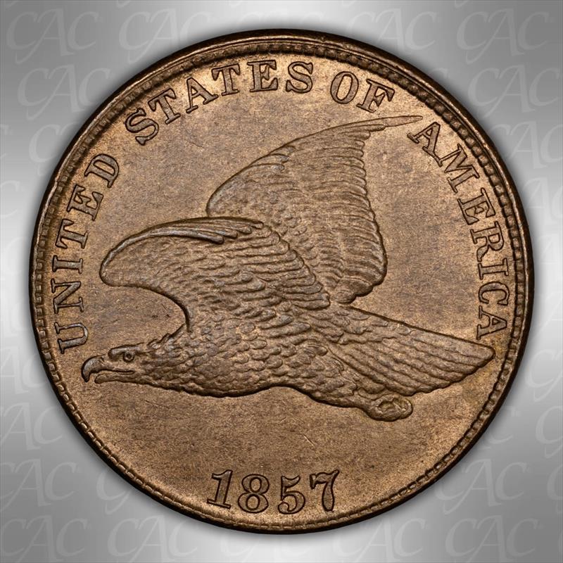 1857 Flying Eagle 1C CACG MS 64 