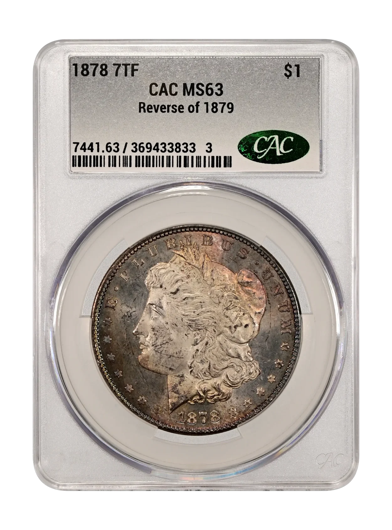 1878 7TF Reverse of 1879 $1 CACG MS 63