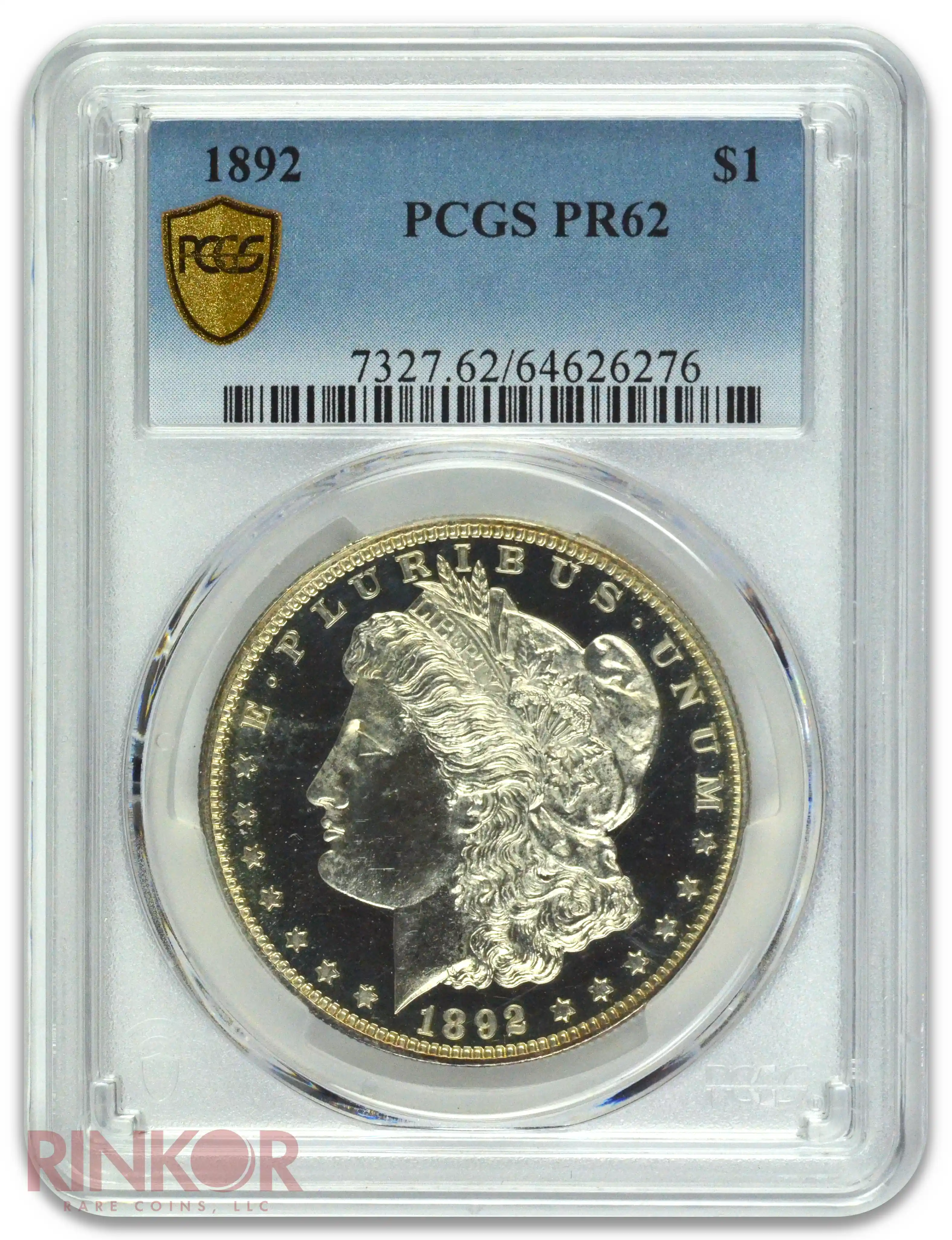 1892 $1 Morgan Dollar PCGS PR 62