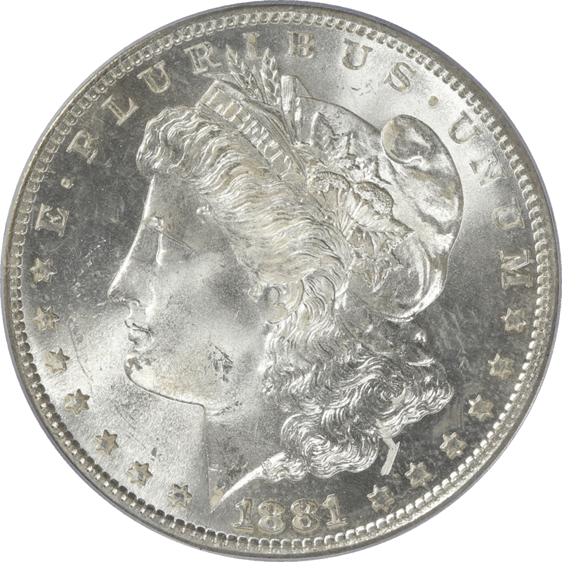 1881-S Morgan Silver Dollar $1, PCGS MS 66 - Nice White Coin 