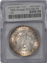 1885 Morgan ICG MS 65 