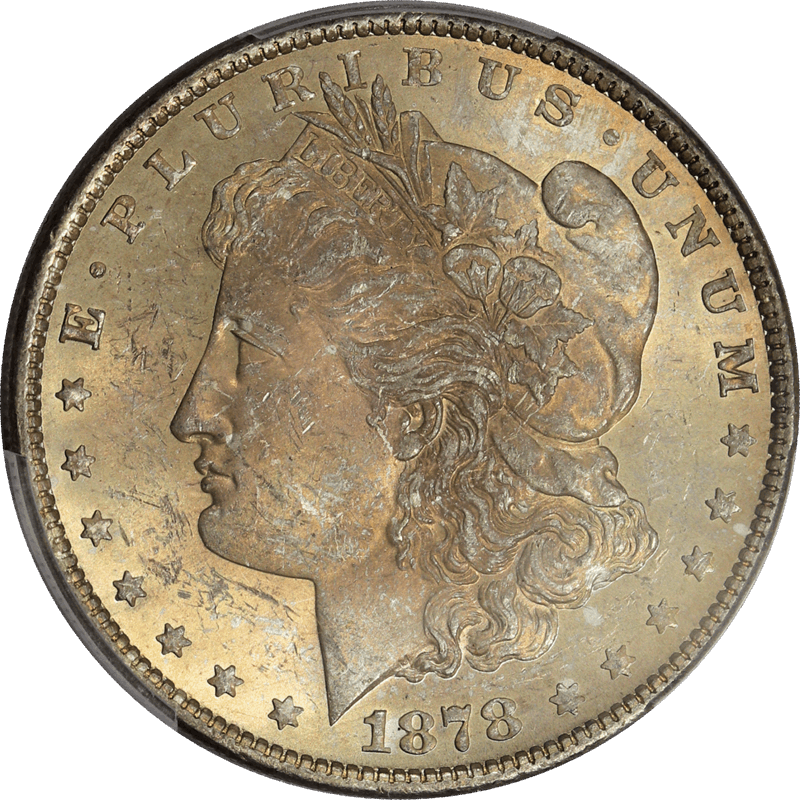 1878 7TF Morgan Silver Dollar $1 PCGS MS 62 Reverse of 1879