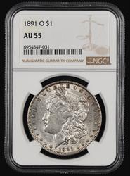 1891 O $1 NGC AU55 AU55
