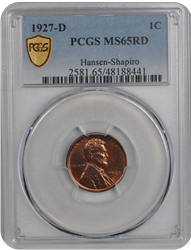 1927-D Lincoln PCGS RD 65