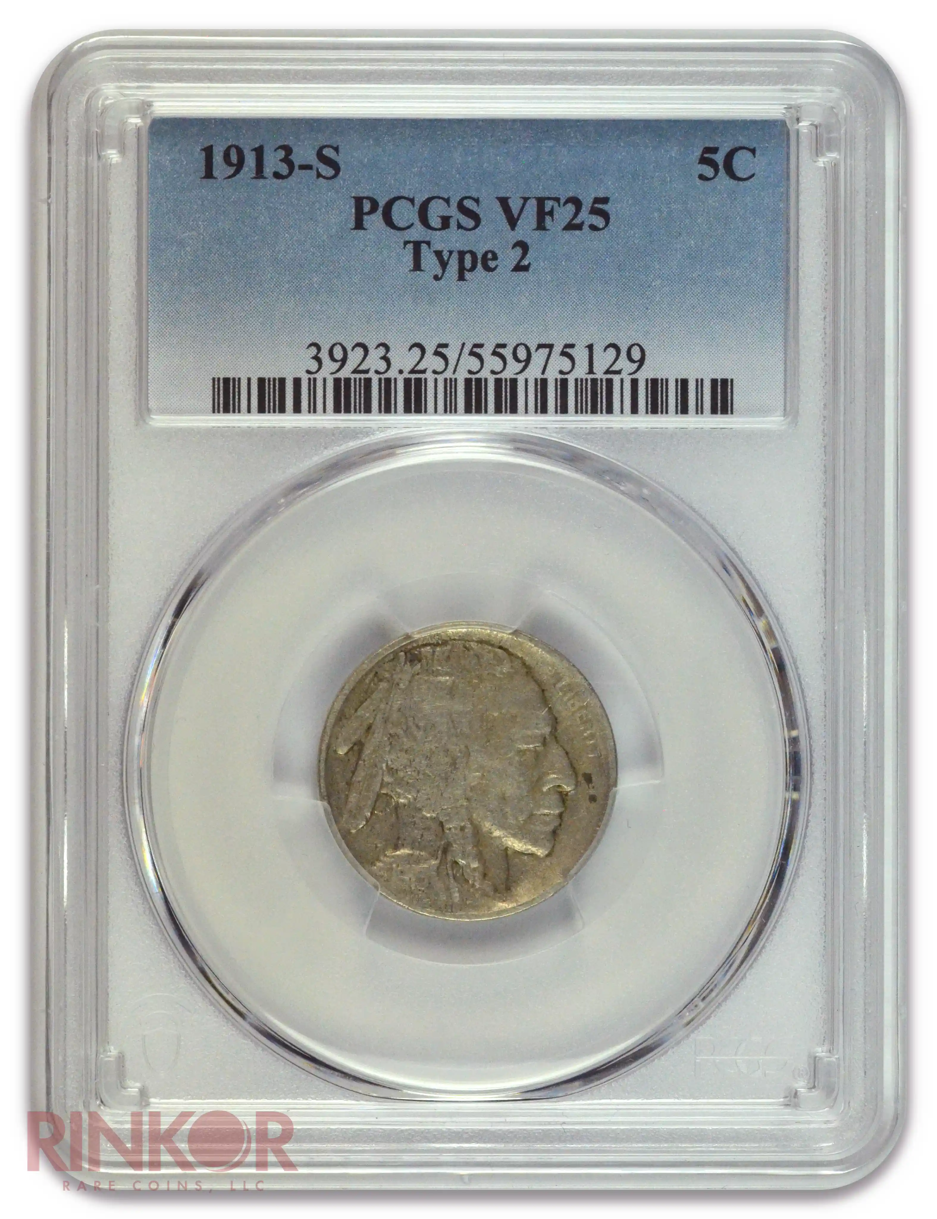 1913-S Type 2 Buffalo Nickel PCGS VF-25