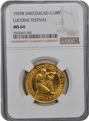 1939 B Switzerland G 100F NGC MS 64 MS 64