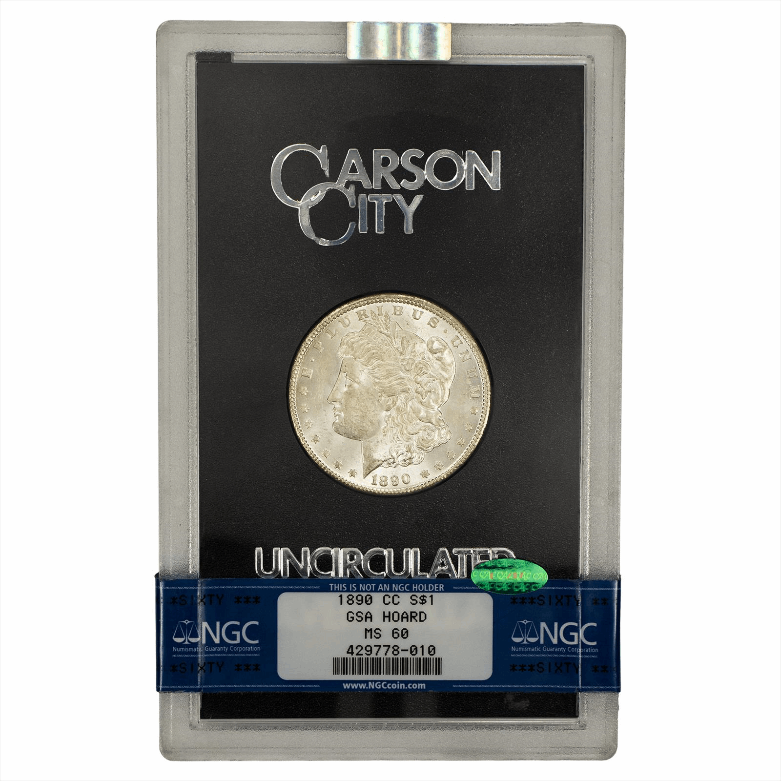 1890-CC Morgan Silver Dollar $1 GSA Hoard NGC  MS 60 CAC