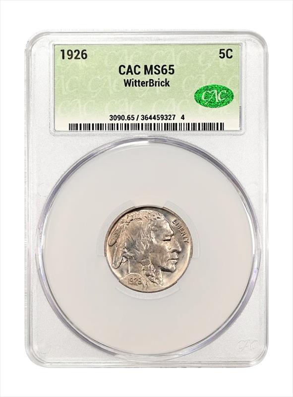 1926 5c CAC MS 65 WitterBrick