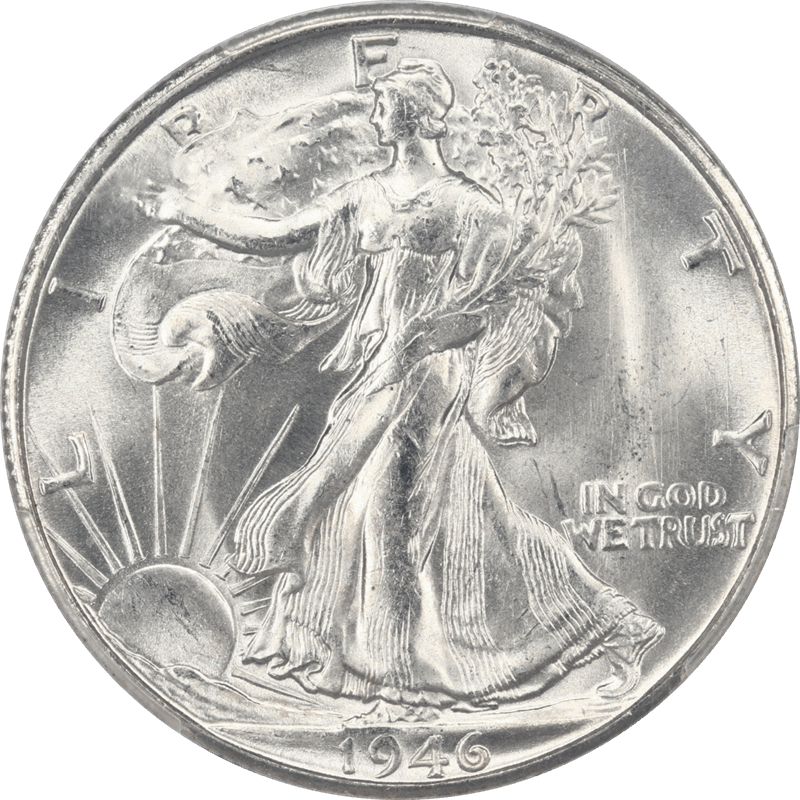 1946-S Walking Liberty Half Dollar 50c PCGS MS64 CAC - Nice White Coin