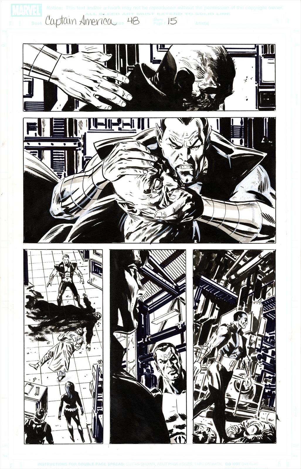 Captain America #48, Page 17 Artist:  Luke Ross (Penciller) Media Type: Pen and Ink Art Type: Interior Page 